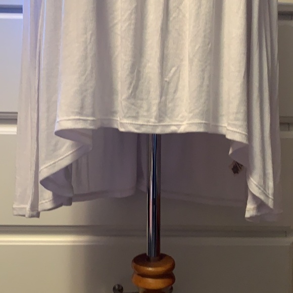 Free People white scoop neck long sleeve ribbed swing tunic length top, small - Picture 4 of 12